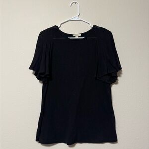 Gilli Black Flutter Sleeve Blouse